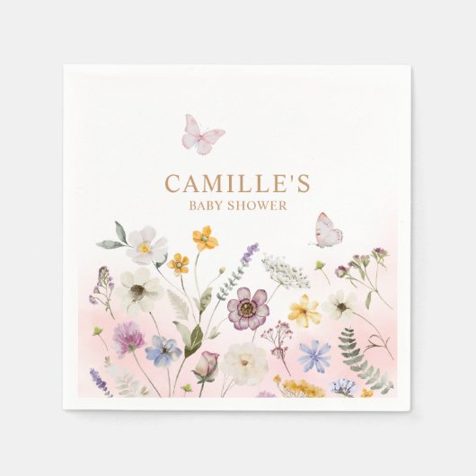 Butterfly Garden Meisje Baby shower Servet (Voorkant)