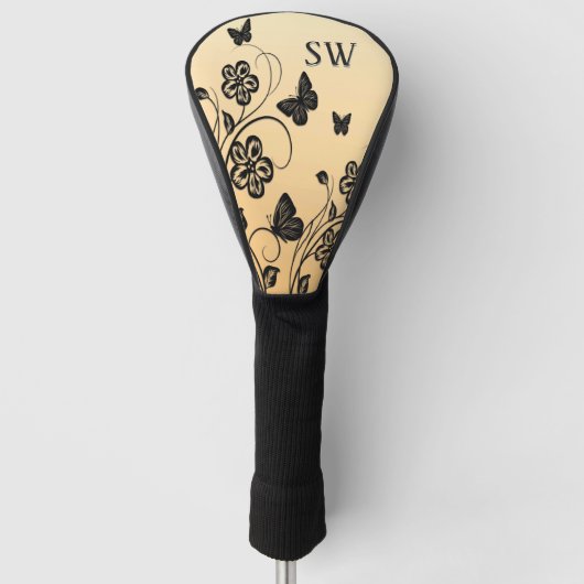 Butterfly Garden-monogram Golfheadcover (Voorkant)