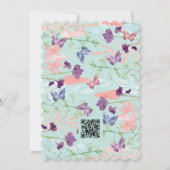 Butterfly Garden Pastel Mint Lavendel Baby shower Kaart (Achterkant)