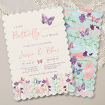 Butterfly Garden Pastel Mint Lavendel Baby shower