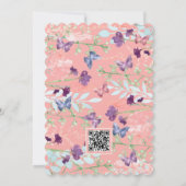 Butterfly Garden Pastel Peach Lavendel Baby shower Kaart (Achterkant)