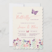 Butterfly Garden Pastel Peach Lavendel Baby shower Kaart (Voorkant)