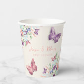 Butterfly Garden Pastel Wildflower Baby shower Papieren Bekers (Voorkant)