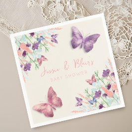 Butterfly Garden Pastel Wildflower Baby shower Servet