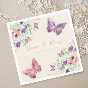Butterfly Garden Pastel Wildflower Baby shower Servet