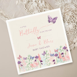 Butterfly Garden Pastel Wildflower Baby shower Servet