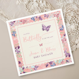 Butterfly Garden Pastel Wildflower Baby shower Servet