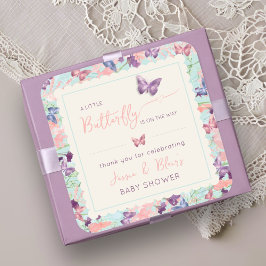 Butterfly Garden Pastel Wildflower Baby shower Vierkante Sticker