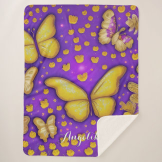 Butterfly Garden Persoonlijke naam Sherpa Deken