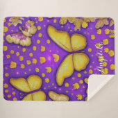 Butterfly Garden Persoonlijke naam Sherpa Deken (Voorkant (horizontaal))