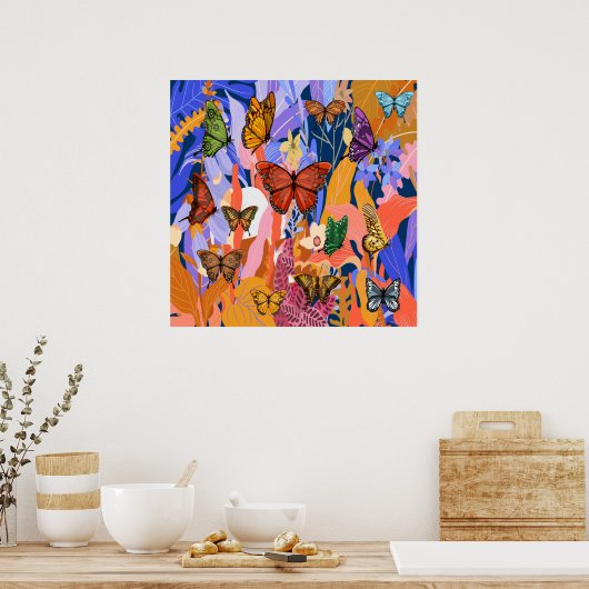 Butterfly Garden Poster (Keuken)