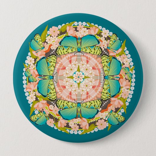 Butterfly Garden Ronde Button 4,0 Cm (Voorkant)