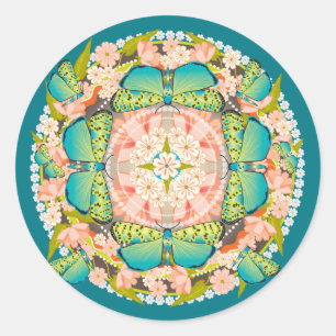 Butterfly Garden Ronde Sticker