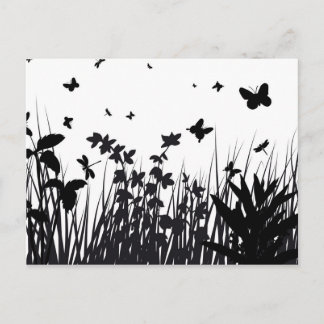 Butterfly Garden Silhouette Briefkaart