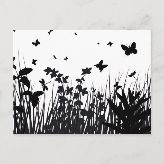 Butterfly Garden Silhouette Briefkaart (Voorkant)