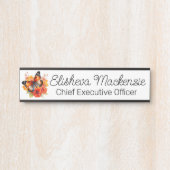 Butterfly Garden Sinaasappel en witte Kantoor Deurbordje (Voorkant)