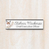 Butterfly Garden Sinaasappel en witte Kantoor Deurbordje (Voorkant)