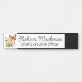 Butterfly Garden Sinaasappel en witte Kantoor Deurbordje (Voorkant)