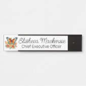 Butterfly Garden Sinaasappel en witte Kantoor Deurbordje (Voorkant)