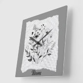 Butterfly Garden Sketches Vierkante Klok (Hoek)