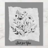 Butterfly Garden Sketches Wijn Etiket (Enkel label)