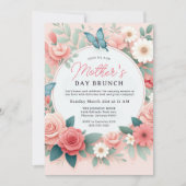Butterfly Garden Spring Floral Moederdag Brunch Kaart (Voorkant)