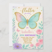 Butterfly Garden Verjaardag uitnodiging (Voorkant)