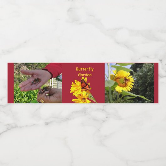 Butterfly Garden Waterfles Etiket (Enkel label)