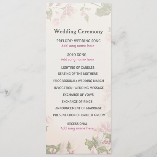 Butterfly Garden Wedding Programme Programmakaart (Voorkant)