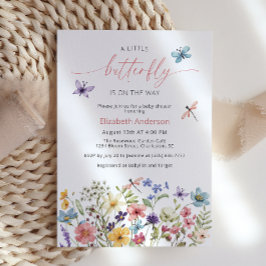 Butterfly Garden Wildflower Meisje Baby shower Kaart