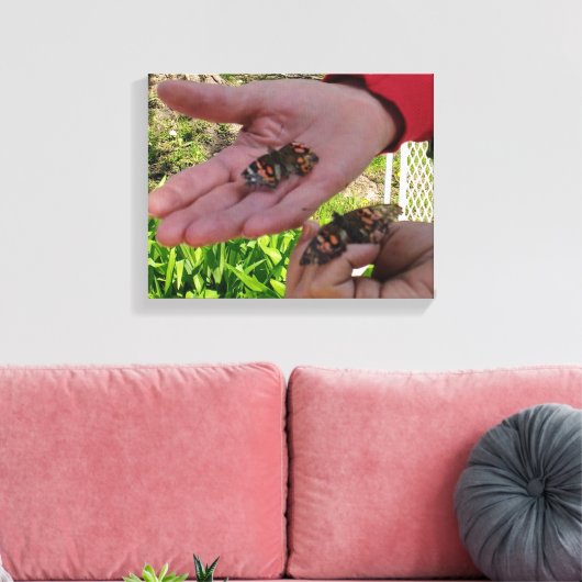 Butterfly Garden Wrapped Canvas (Insitu (Woonkamer))