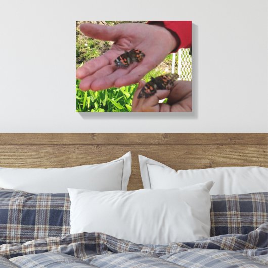 Butterfly Garden Wrapped Canvas (Insitu (Slaapkamer))