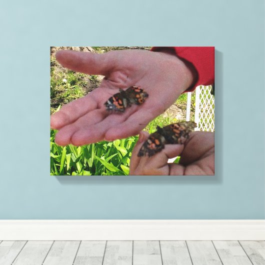 Butterfly Garden Wrapped Canvas (Insitu (Houten vloer))