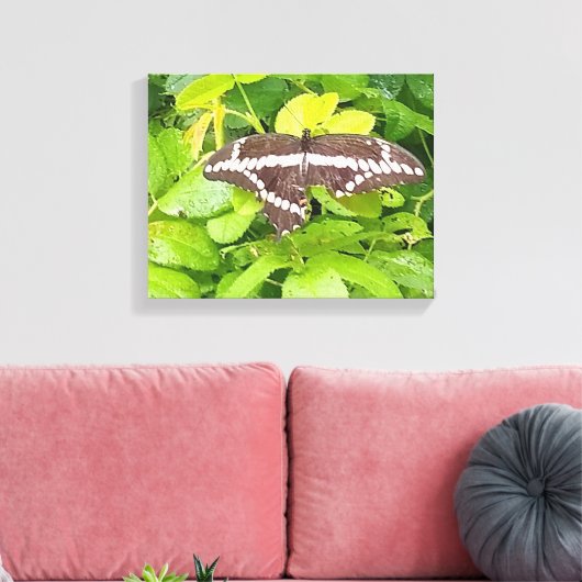 Butterfly Garden Wrapped Canvas (Insitu (Woonkamer))