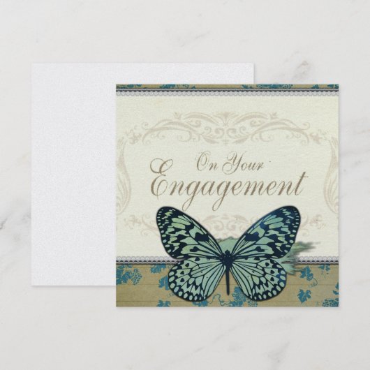 Butterfly Gefeliciteerd met Verloving (Voorkant / Achterkant)