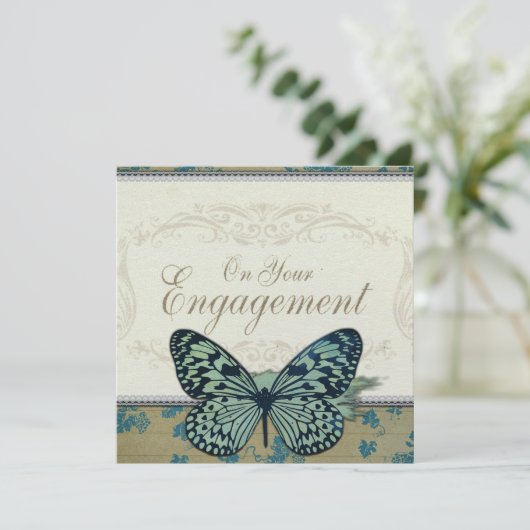 Butterfly Gefeliciteerd met Verloving (Staand voorkant)
