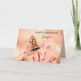 Butterfly Gepersonaliseerde Gelukkige Verjaardag Kaart