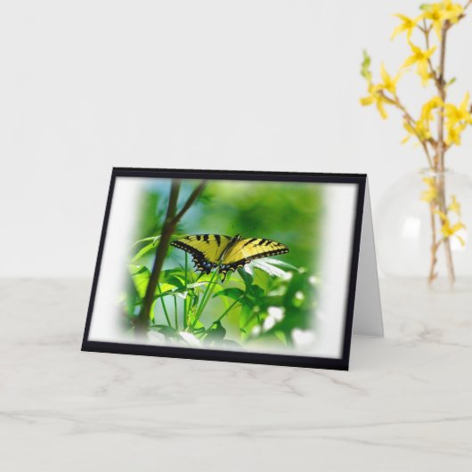 Butterfly Get Well Kaart (Gele Bloem)