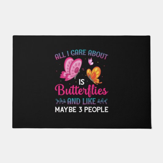 Butterfly Gift | All I Care About Is Butterflies Deurmat (Voorkant)