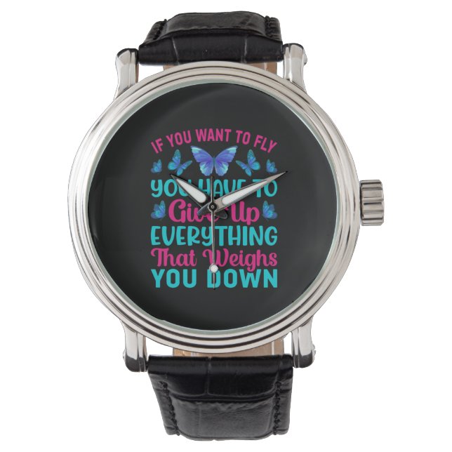 Butterfly Gift | Als je wilt vliegen Horloge (Voorkant)