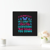 Butterfly Gift | Als je wilt vliegen Vierkante Klok (Huis)