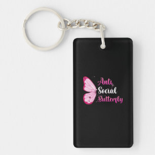 Butterfly Gift Anti-sociale boter Sleutelhanger