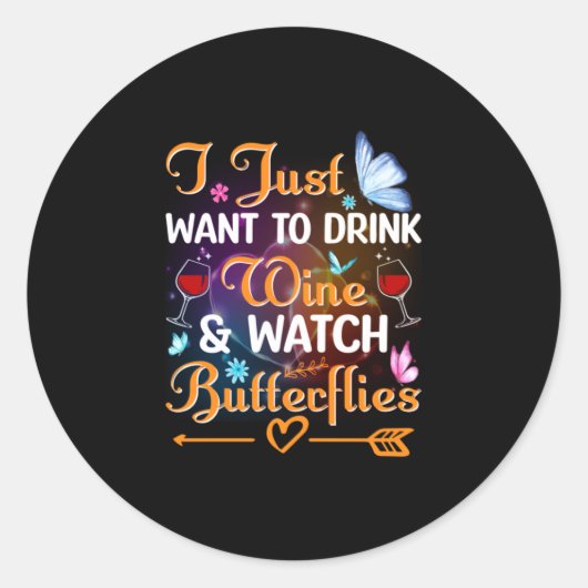 Butterfly Gift | Drink van buikvlinders Ronde Sticker (Voorkant)