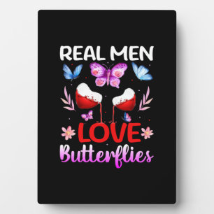 Butterfly Gift   Echte Mannen- en liefdesbotervlie Fotoplaat