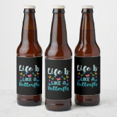 Butterfly Gift | Het leven is als een vlinder Bier Etiket (Flessen)