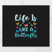 Butterfly Gift | Het leven is als een vlinder Bier Etiket (Enkel label)