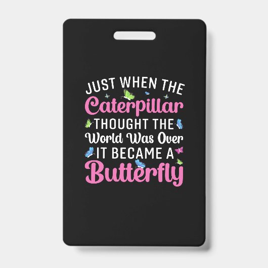 Butterfly Gift | Het werd een vlinder Badge (Voorzijde)