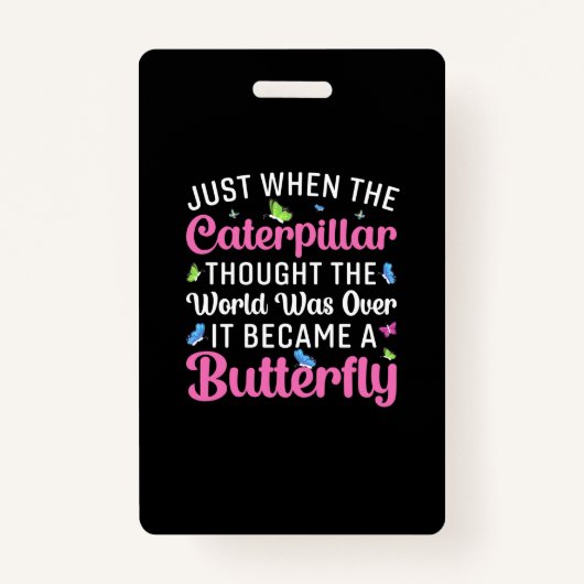 Butterfly Gift | Het werd een vlinder Badge (Voorkant)