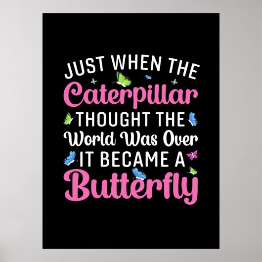 Butterfly Gift | Het werd een vlinder Poster (Voorkant)