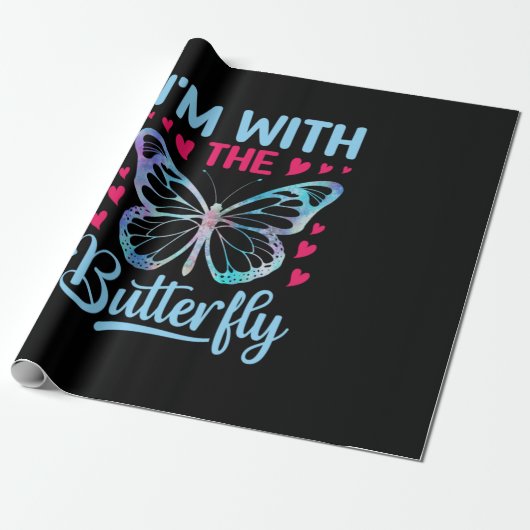Butterfly Gift | Ik ben bij de vlinder Cadeaupapier (Uitgerold)